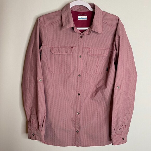 Columbia Omni-Wick Advanced Evaporation Textured Pattern Performance Button-Up L - Picture 1 of 12